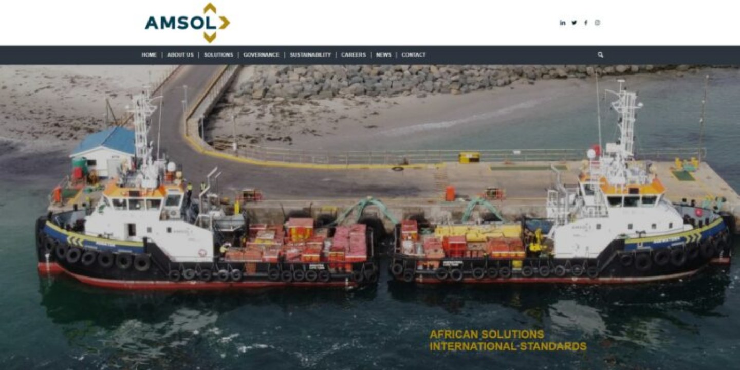 Screenshot of the AMSOL website
