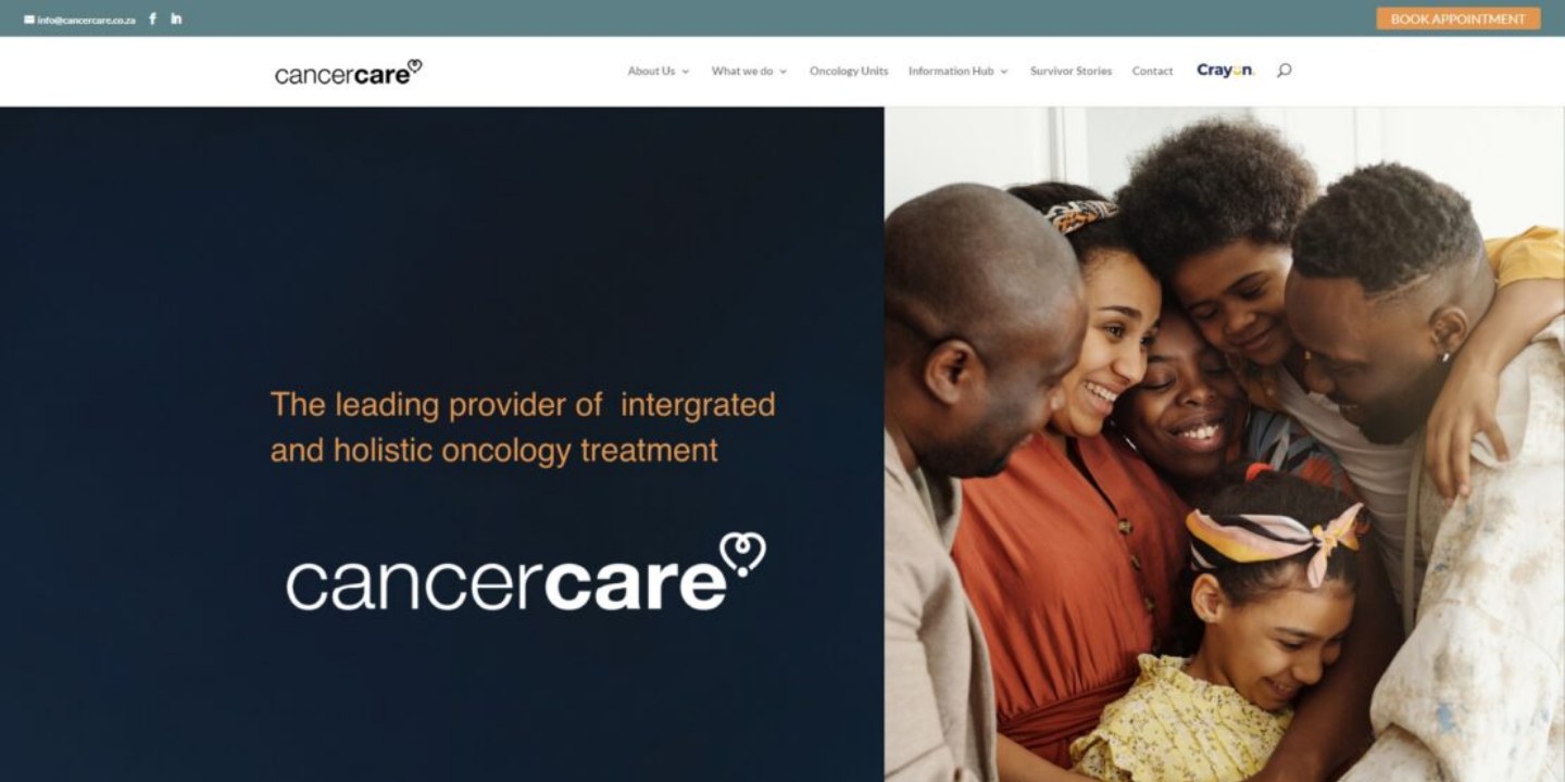 Screenshot of the CancerCare website
