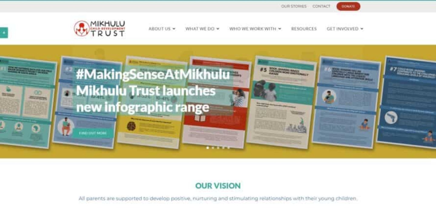 Screenshot of the Mikhulu Trust website